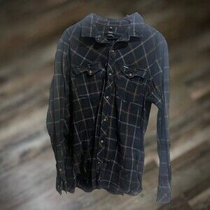LRG Lifted Research Group Plaid Flannel Long Sleeve Button Up XL Shirt - VTG